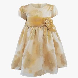 Bonnie Jean 3T gold and cream dress